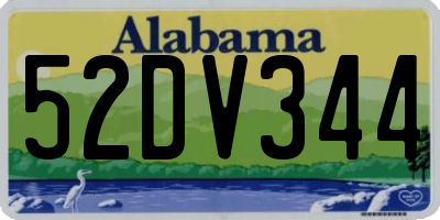 AL license plate 52DV344