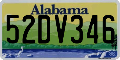 AL license plate 52DV346