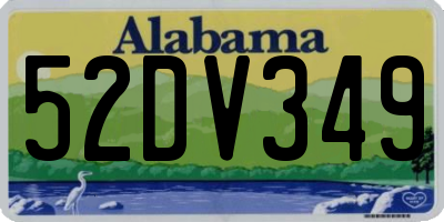 AL license plate 52DV349