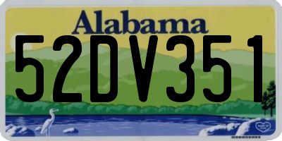 AL license plate 52DV351