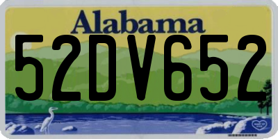 AL license plate 52DV652