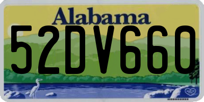 AL license plate 52DV660