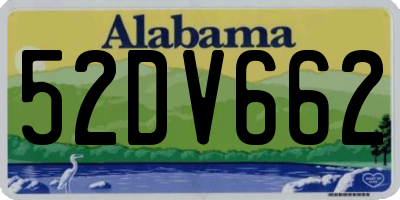 AL license plate 52DV662