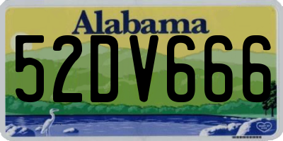 AL license plate 52DV666