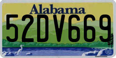 AL license plate 52DV669