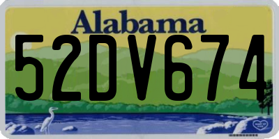 AL license plate 52DV674