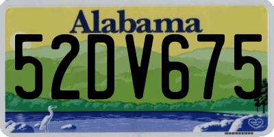 AL license plate 52DV675