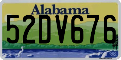 AL license plate 52DV676