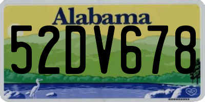 AL license plate 52DV678