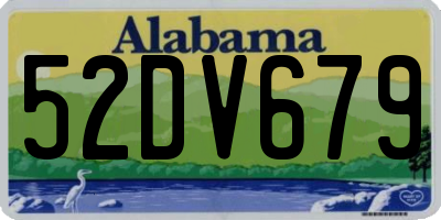 AL license plate 52DV679