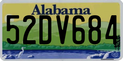 AL license plate 52DV684