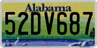 AL license plate 52DV687