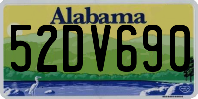AL license plate 52DV690