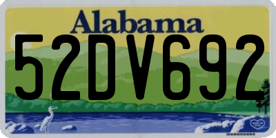 AL license plate 52DV692