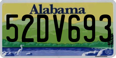 AL license plate 52DV693