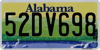 AL license plate 52DV698