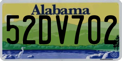 AL license plate 52DV702
