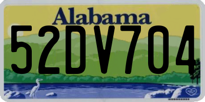 AL license plate 52DV704