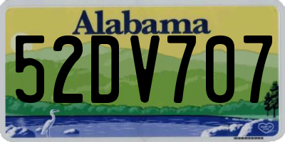 AL license plate 52DV707