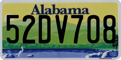 AL license plate 52DV708