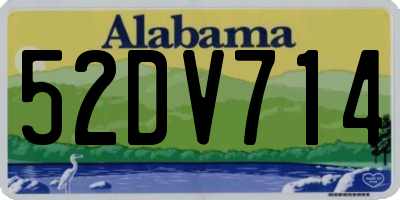 AL license plate 52DV714