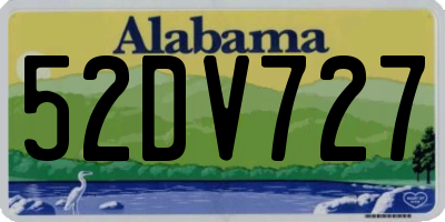 AL license plate 52DV727