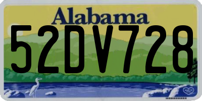 AL license plate 52DV728