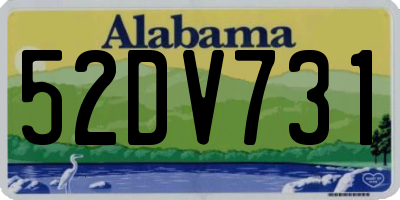 AL license plate 52DV731