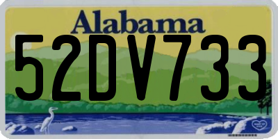 AL license plate 52DV733