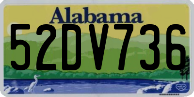 AL license plate 52DV736