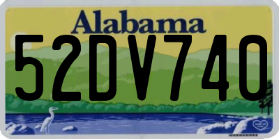 AL license plate 52DV740