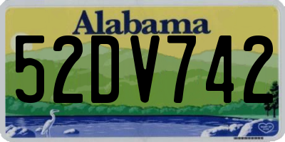 AL license plate 52DV742