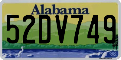 AL license plate 52DV749
