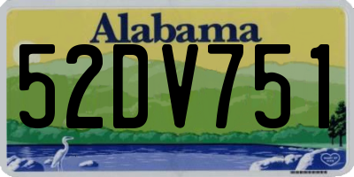 AL license plate 52DV751