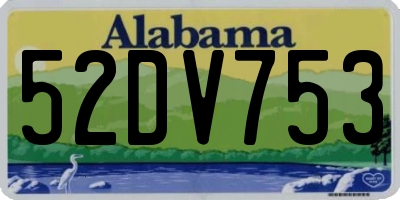 AL license plate 52DV753
