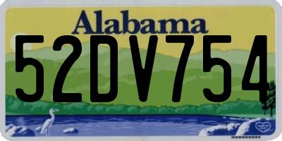 AL license plate 52DV754
