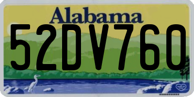 AL license plate 52DV760