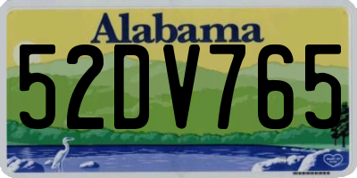 AL license plate 52DV765
