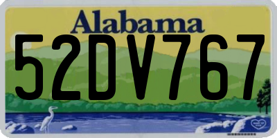 AL license plate 52DV767