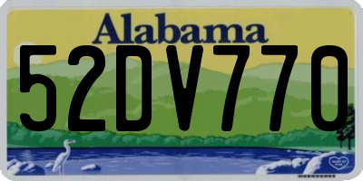 AL license plate 52DV770