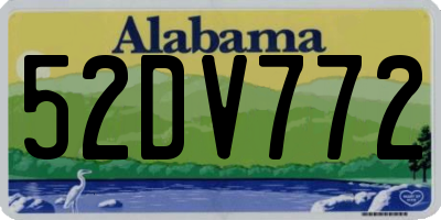 AL license plate 52DV772