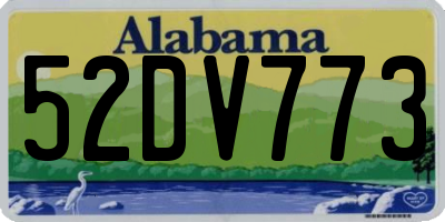 AL license plate 52DV773