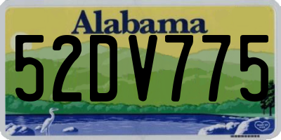 AL license plate 52DV775