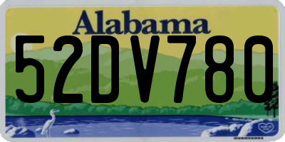 AL license plate 52DV780