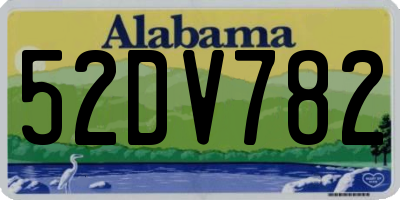AL license plate 52DV782