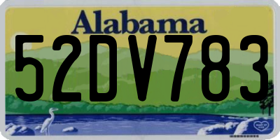 AL license plate 52DV783