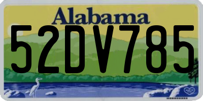 AL license plate 52DV785