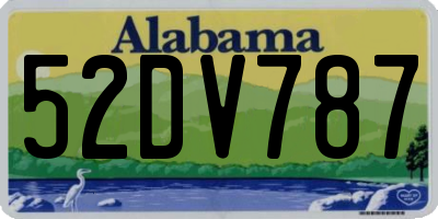 AL license plate 52DV787
