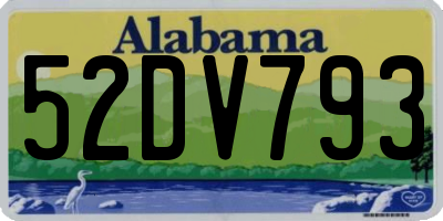 AL license plate 52DV793
