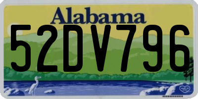 AL license plate 52DV796